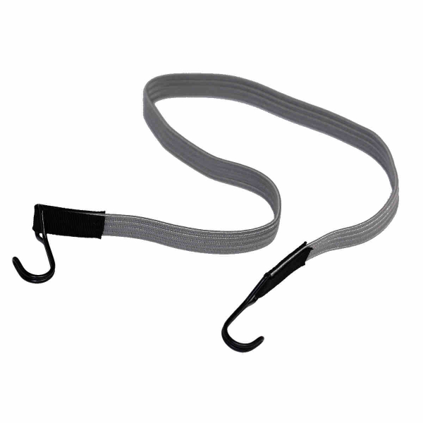 Gummiflachband Grau 10 Stück 100cm mit 2 Haken