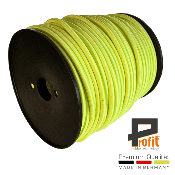 Expanderseil - Gummiseil Neongelb 6mm auf 100 Meter Rolle