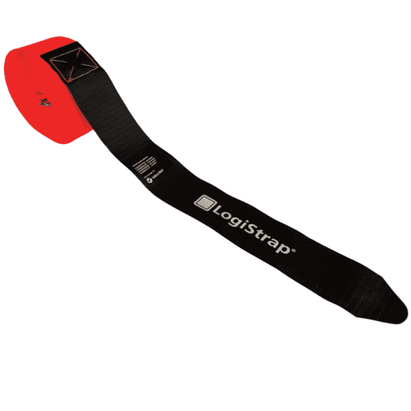 Palettengummi logistrap schwarz-orange für die Ladungssicherung auf Klettbasis